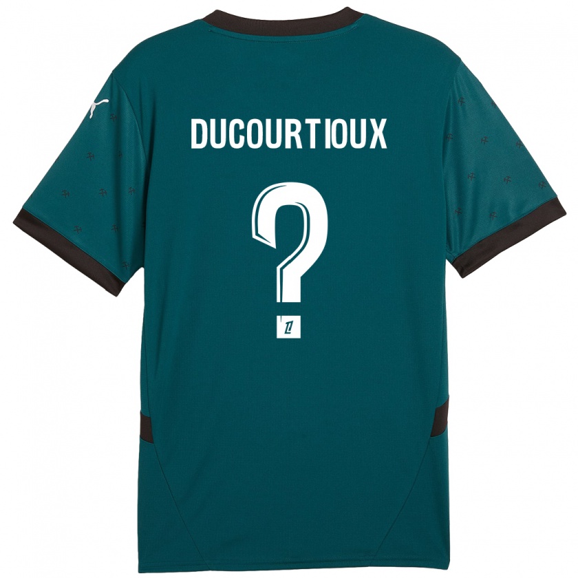 Kandiny Gyermek Ilan Ducourtioux #0 Sötétzöld Idegenbeli Jersey 2024/25 Mez Póló Ing