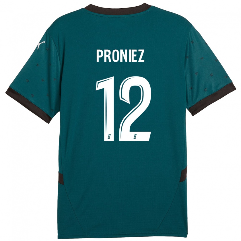 Kandiny Gyermek Fany Proniez #12 Sötétzöld Idegenbeli Jersey 2024/25 Mez Póló Ing