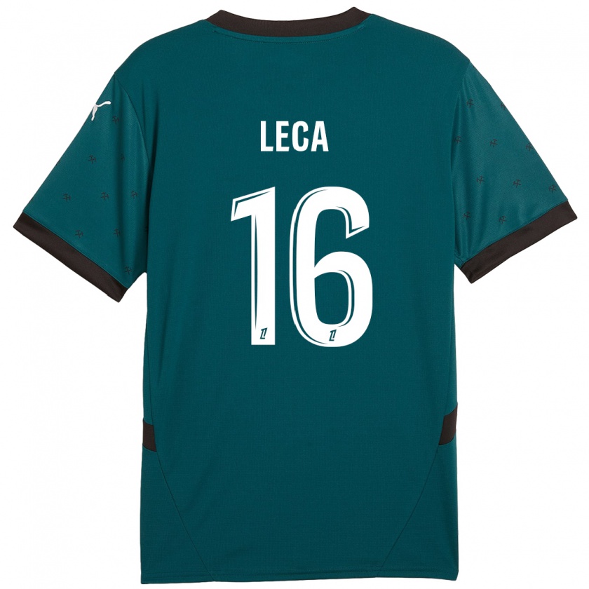 Kandiny Gyermek Jean-Louis Leca #16 Sötétzöld Idegenbeli Jersey 2024/25 Mez Póló Ing