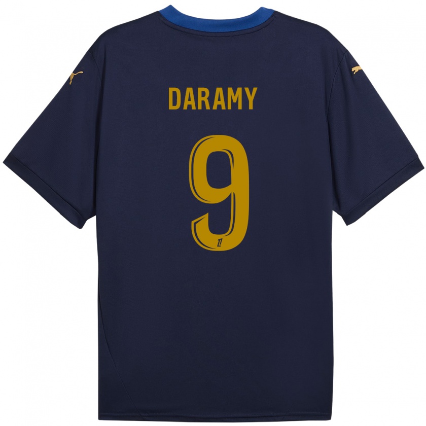 Kandiny Gyermek Mohamed Daramy #9 Sötétkék Arany Idegenbeli Jersey 2024/25 Mez Póló Ing