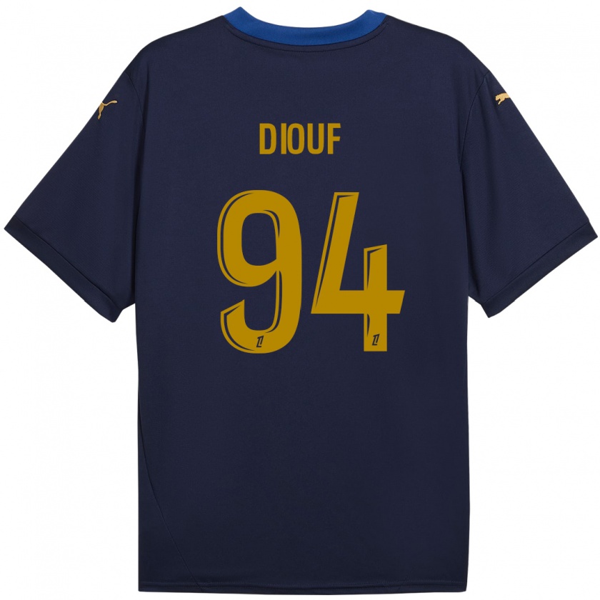 Kandiny Gyermek Yehvann Diouf #94 Sötétkék Arany Idegenbeli Jersey 2024/25 Mez Póló Ing