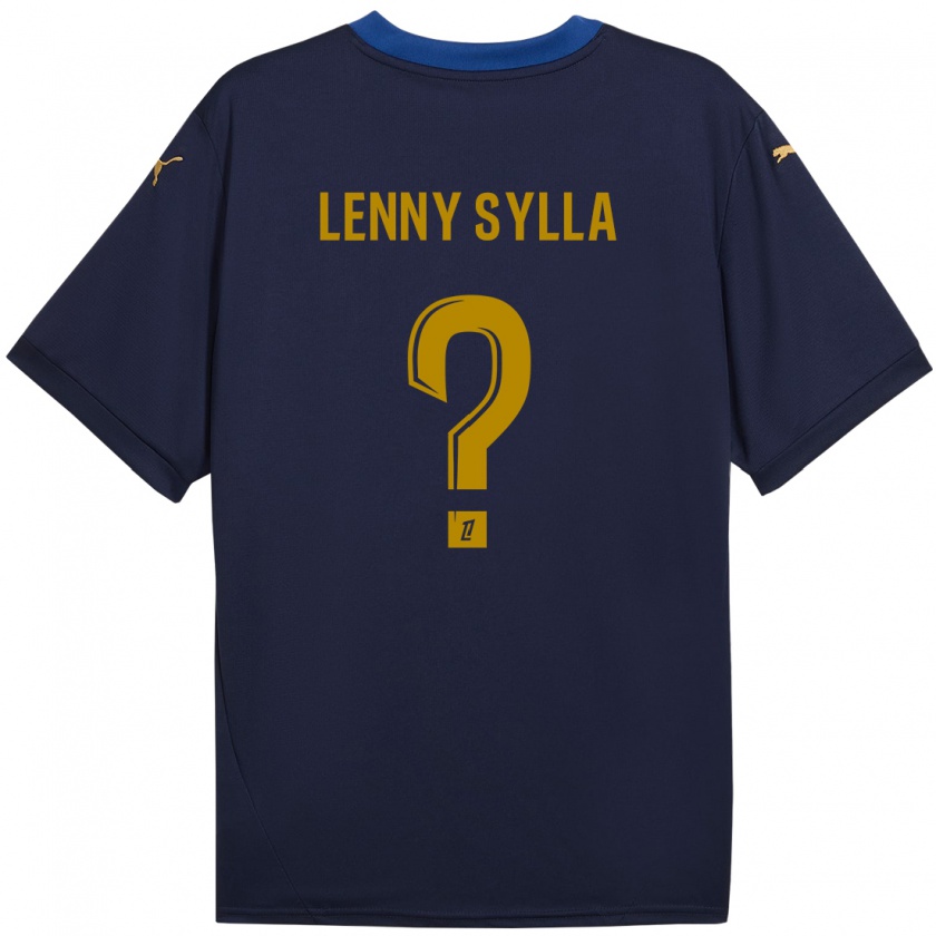 Kandiny Gyermek Lenny Sylla #0 Sötétkék Arany Idegenbeli Jersey 2024/25 Mez Póló Ing