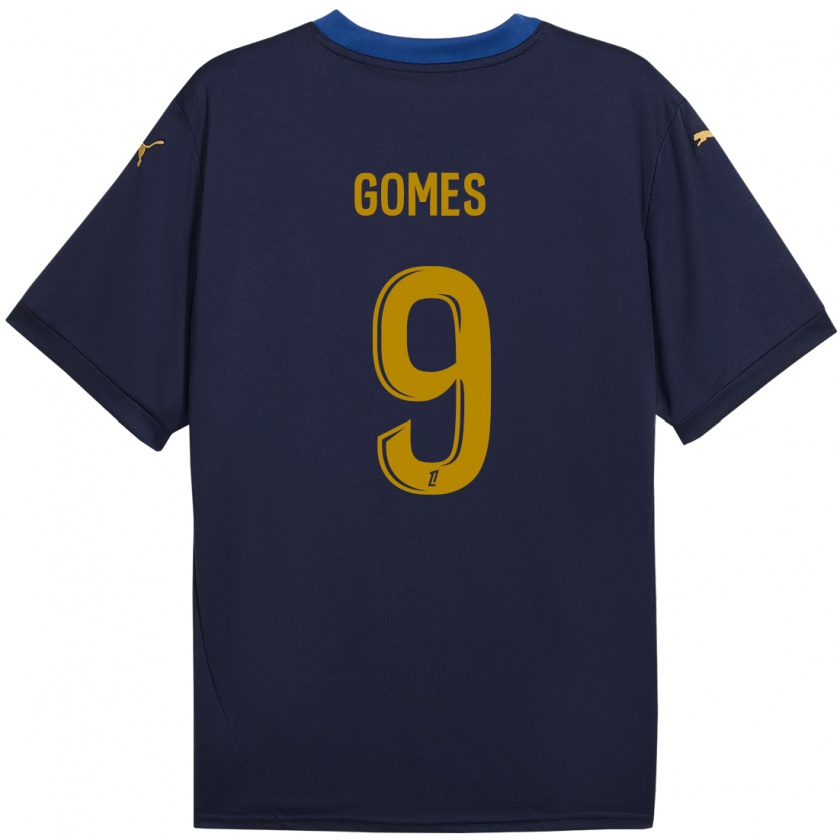 Kandiny Gyermek Mélissa Gomes #9 Sötétkék Arany Idegenbeli Jersey 2024/25 Mez Póló Ing