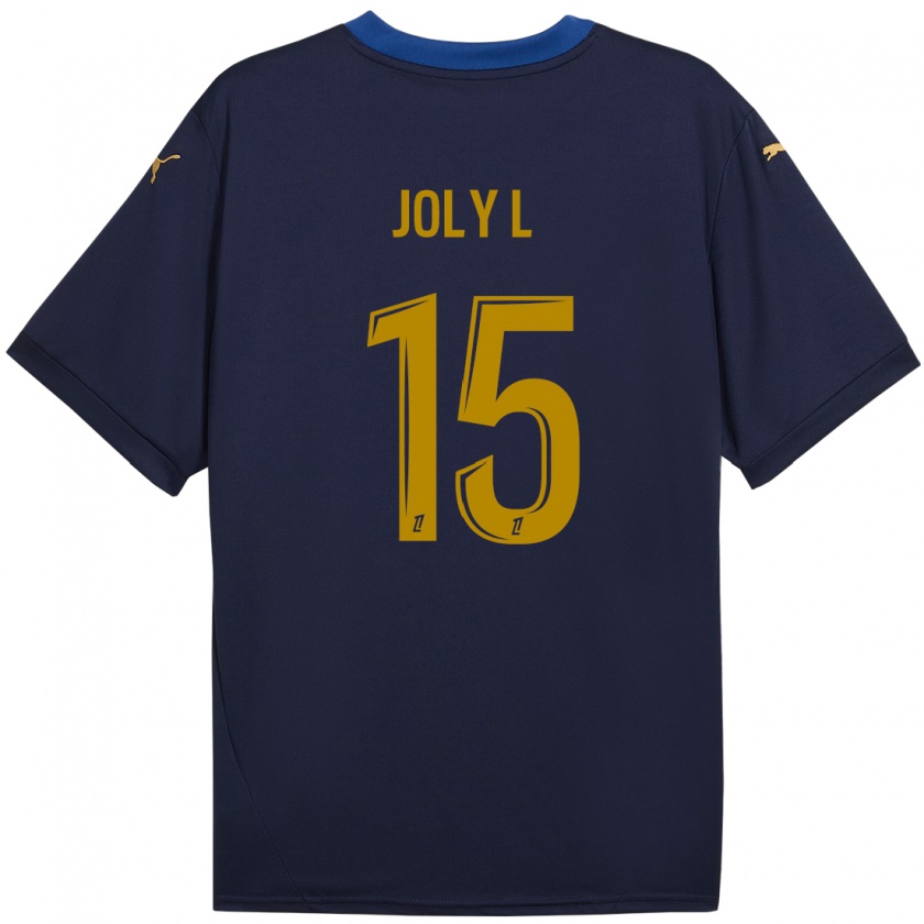 Kandiny Gyermek Lou Ann Joly #15 Sötétkék Arany Idegenbeli Jersey 2024/25 Mez Póló Ing