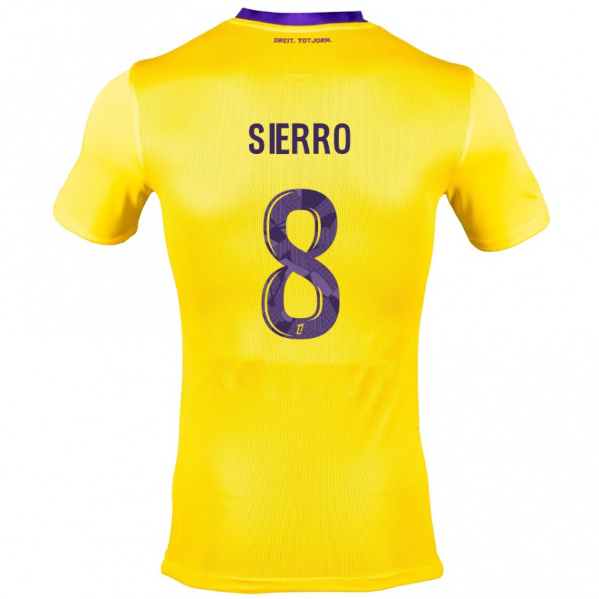 Kandiny Gyermek Vincent Sierro #8 Sárga Lila Idegenbeli Jersey 2024/25 Mez Póló Ing