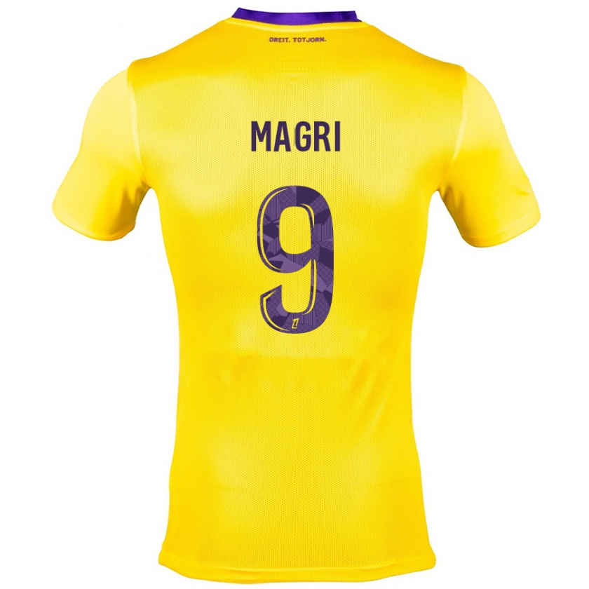 Kandiny Gyermek Frank Magri #9 Sárga Lila Idegenbeli Jersey 2024/25 Mez Póló Ing