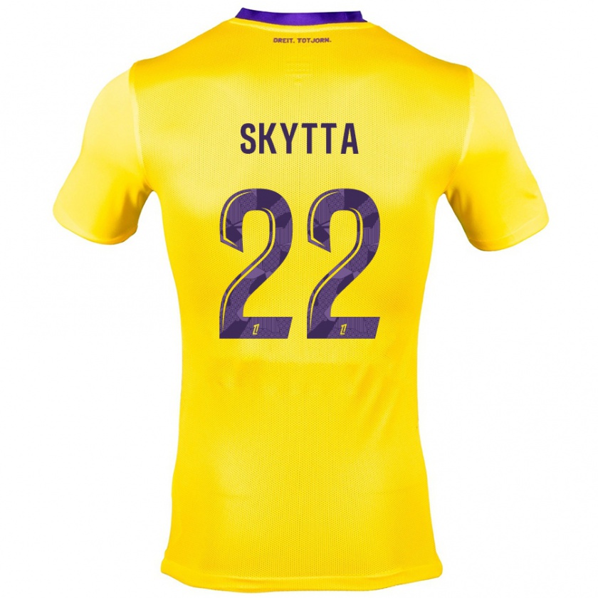 Kandiny Gyermek Naatan Skyttä #22 Sárga Lila Idegenbeli Jersey 2024/25 Mez Póló Ing