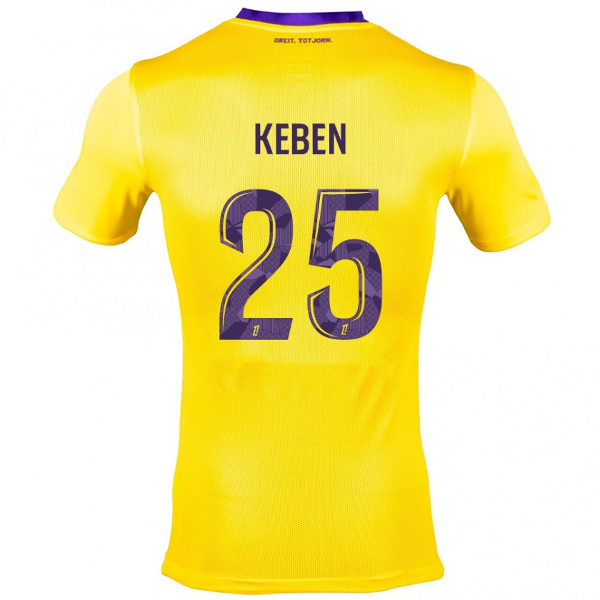 Kandiny Gyermek Kévin Keben #25 Sárga Lila Idegenbeli Jersey 2024/25 Mez Póló Ing