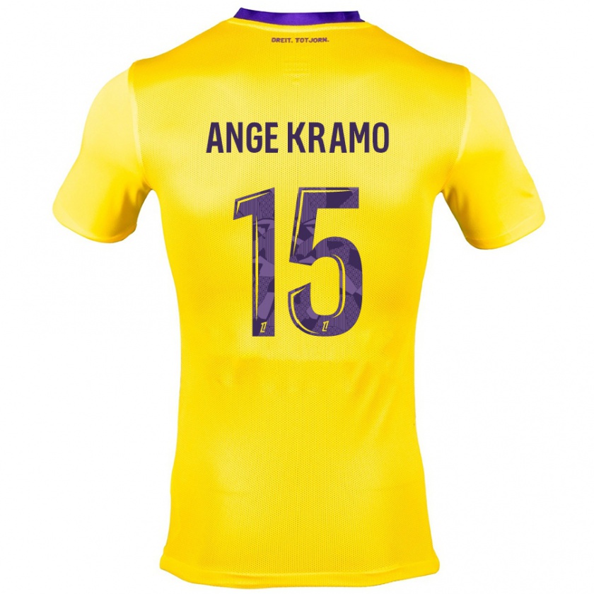 Kandiny Gyermek Marie Ange Kramo #15 Sárga Lila Idegenbeli Jersey 2024/25 Mez Póló Ing