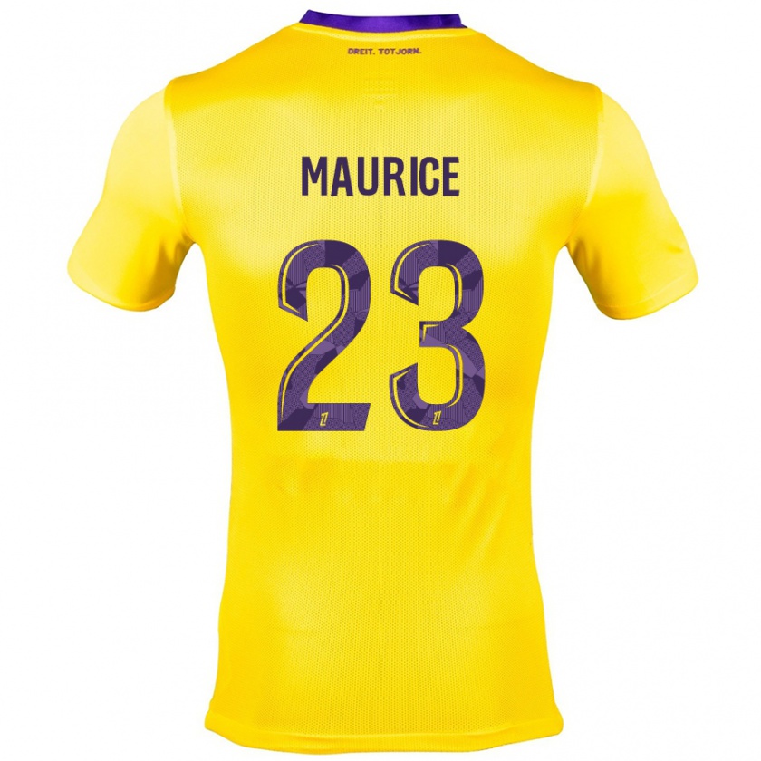 Kandiny Gyermek Sandra Maurice #23 Sárga Lila Idegenbeli Jersey 2024/25 Mez Póló Ing