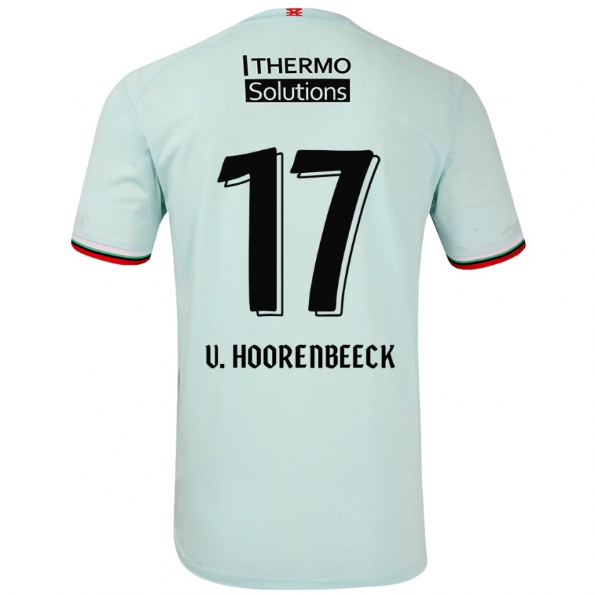 Kandiny Gyermek Alec Van Hoorenbeeck #17 Világoszöld Idegenbeli Jersey 2024/25 Mez Póló Ing