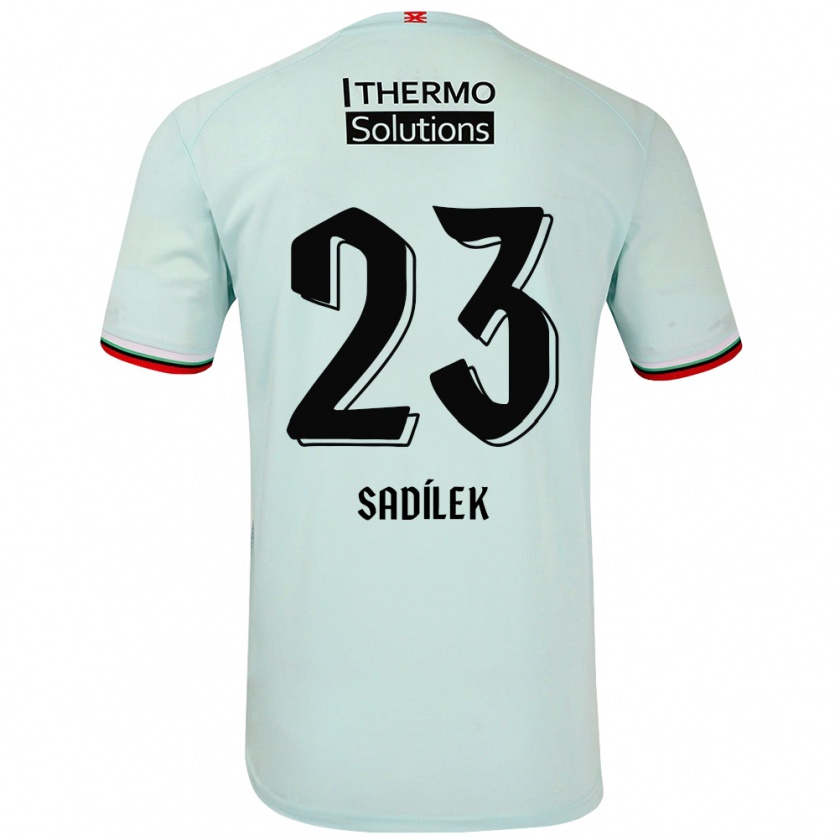 Kandiny Gyermek Michal Sadílek #23 Világoszöld Idegenbeli Jersey 2024/25 Mez Póló Ing