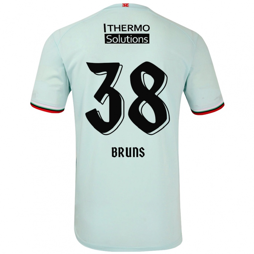 Kandiny Gyermek Max Bruns #38 Világoszöld Idegenbeli Jersey 2024/25 Mez Póló Ing