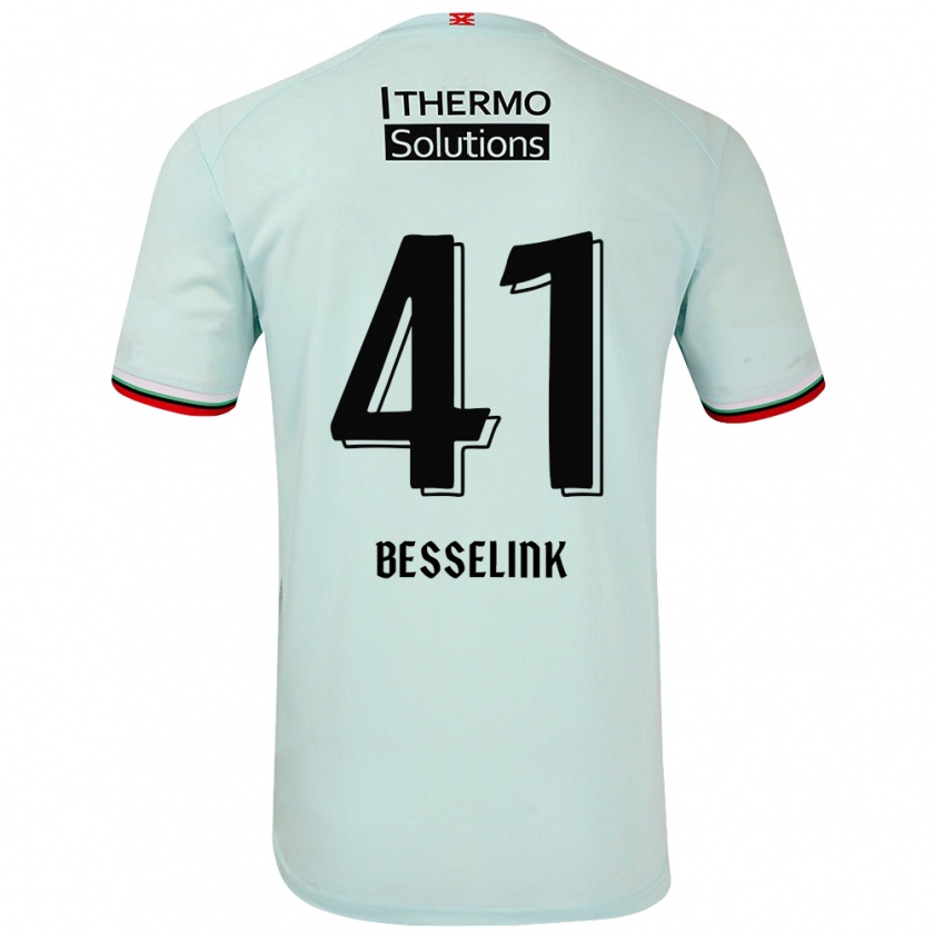 Kandiny Gyermek Gijs Besselink #41 Világoszöld Idegenbeli Jersey 2024/25 Mez Póló Ing