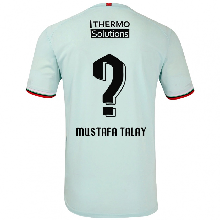 Kandiny Gyermek Kaan Mustafa Talay #0 Világoszöld Idegenbeli Jersey 2024/25 Mez Póló Ing