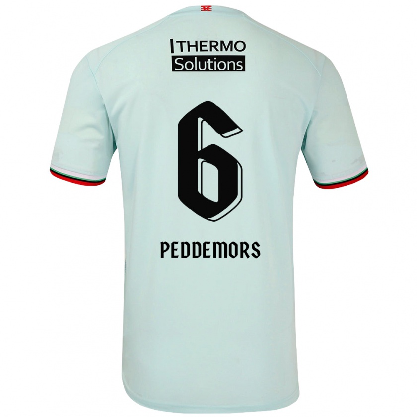 Kandiny Gyermek Ella Peddemors #6 Világoszöld Idegenbeli Jersey 2024/25 Mez Póló Ing