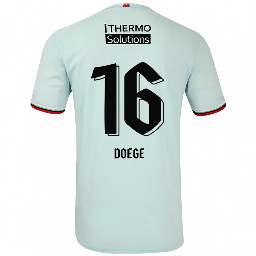 Kandiny Gyermek Leonie Doege #16 Világoszöld Idegenbeli Jersey 2024/25 Mez Póló Ing