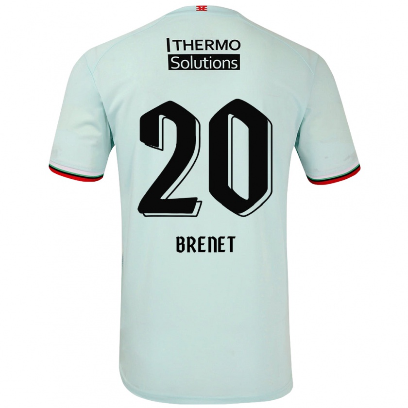 Kandiny Gyermek Joshua Brenet #20 Világoszöld Idegenbeli Jersey 2024/25 Mez Póló Ing