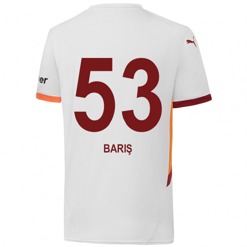 Kandiny Gyermek Barış Alper Yılmaz #53 Fehér Sárga Piros Idegenbeli Jersey 2024/25 Mez Póló Ing