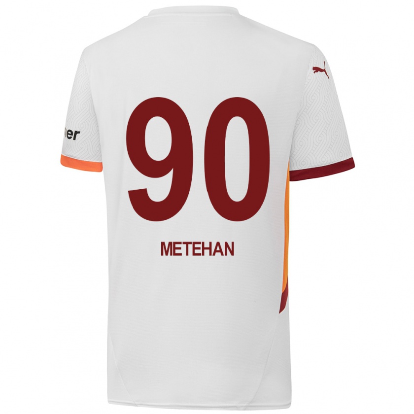 Kandiny Gyermek Metehan Baltacı #90 Fehér Sárga Piros Idegenbeli Jersey 2024/25 Mez Póló Ing