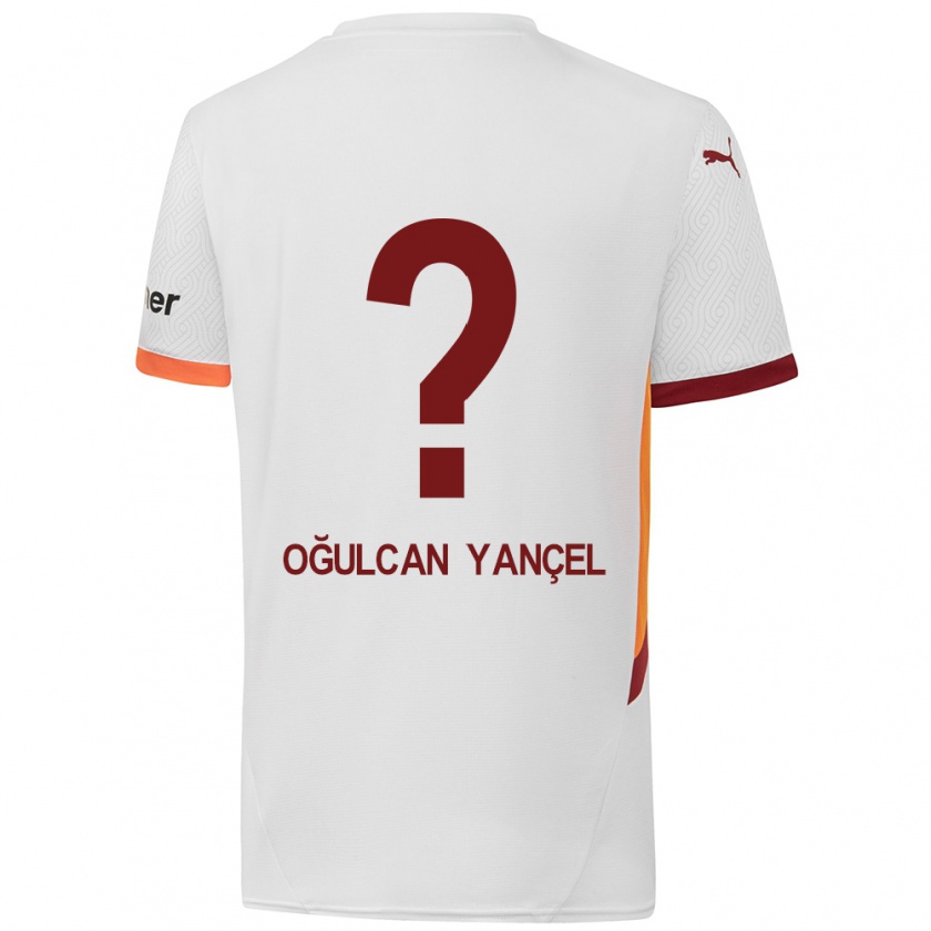 Kandiny Gyermek Necati Oğulcan Yançel #0 Fehér Sárga Piros Idegenbeli Jersey 2024/25 Mez Póló Ing