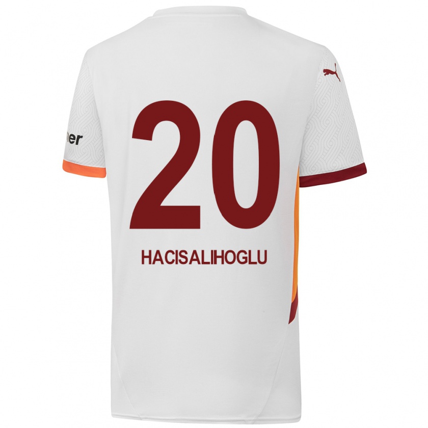 Kandiny Gyermek Arda Hacısalihoğlu #20 Fehér Sárga Piros Idegenbeli Jersey 2024/25 Mez Póló Ing