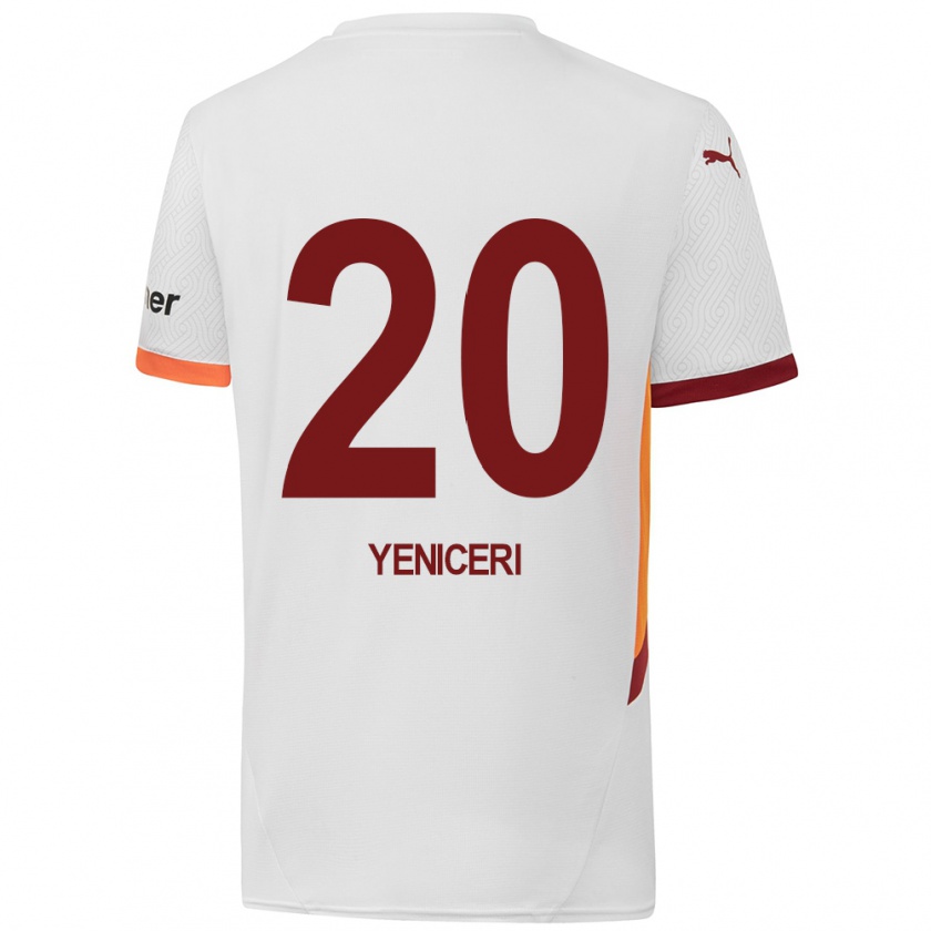 Kandiny Gyermek Berna Yeniçeri #20 Fehér Sárga Piros Idegenbeli Jersey 2024/25 Mez Póló Ing