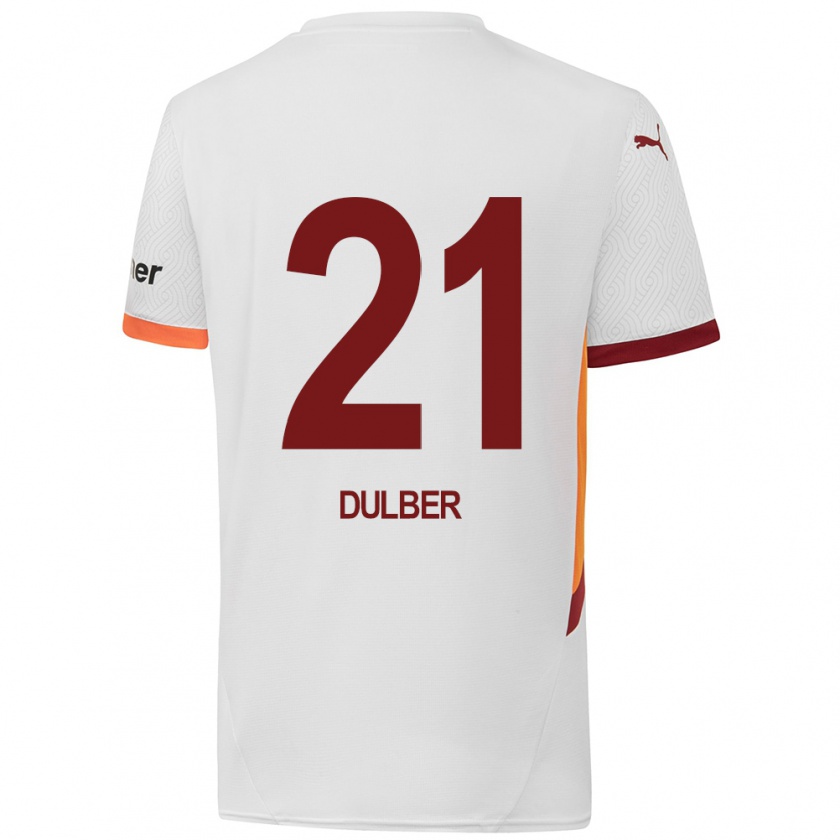 Kandiny Gyermek Didem Dülber #21 Fehér Sárga Piros Idegenbeli Jersey 2024/25 Mez Póló Ing