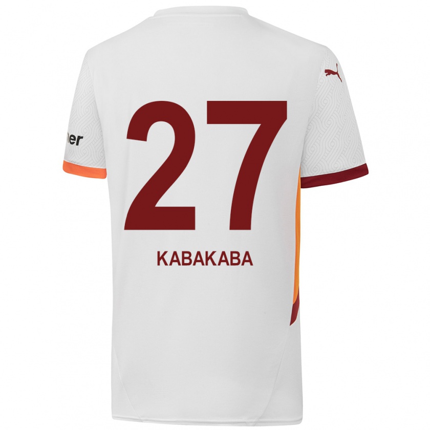 Kandiny Gyermek Naomie Kabakaba #27 Fehér Sárga Piros Idegenbeli Jersey 2024/25 Mez Póló Ing