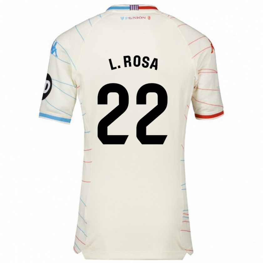 Kandiny Gyermek Lucas Rosa #22 Fehér Piros Kék Idegenbeli Jersey 2024/25 Mez Póló Ing