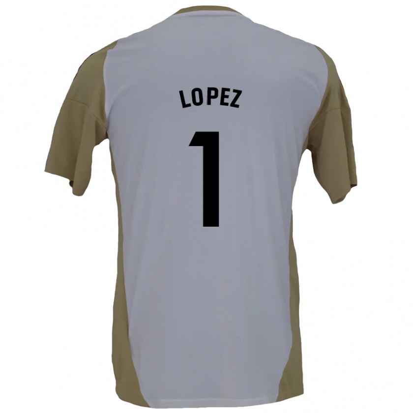 Kandiny Gyermek Luis López #1 Barna Fehér Idegenbeli Jersey 2024/25 Mez Póló Ing