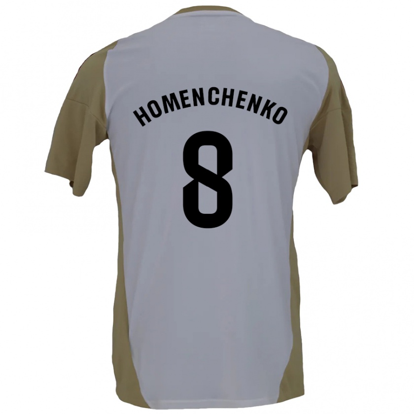 Kandiny Gyermek Santiago Homenchenko #8 Barna Fehér Idegenbeli Jersey 2024/25 Mez Póló Ing