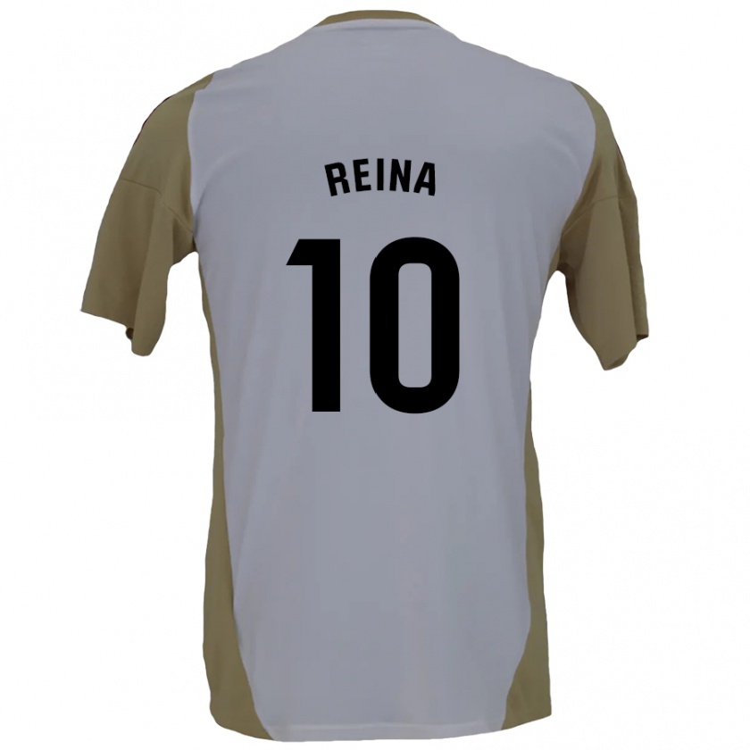 Kandiny Gyermek Alberto Reina #10 Barna Fehér Idegenbeli Jersey 2024/25 Mez Póló Ing