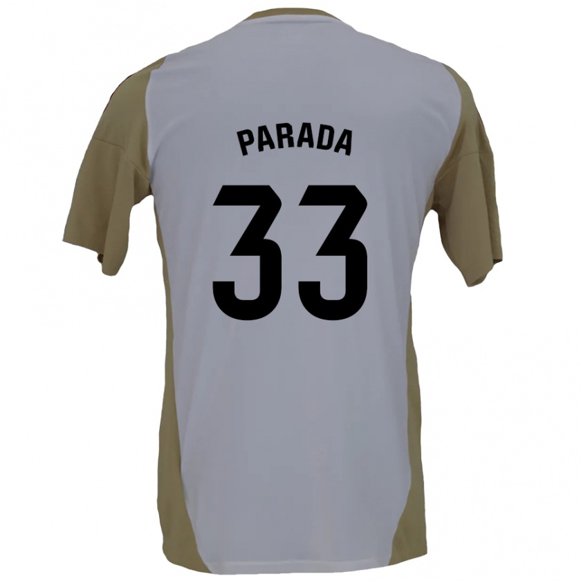 Kandiny Gyermek Victor Parada #33 Barna Fehér Idegenbeli Jersey 2024/25 Mez Póló Ing