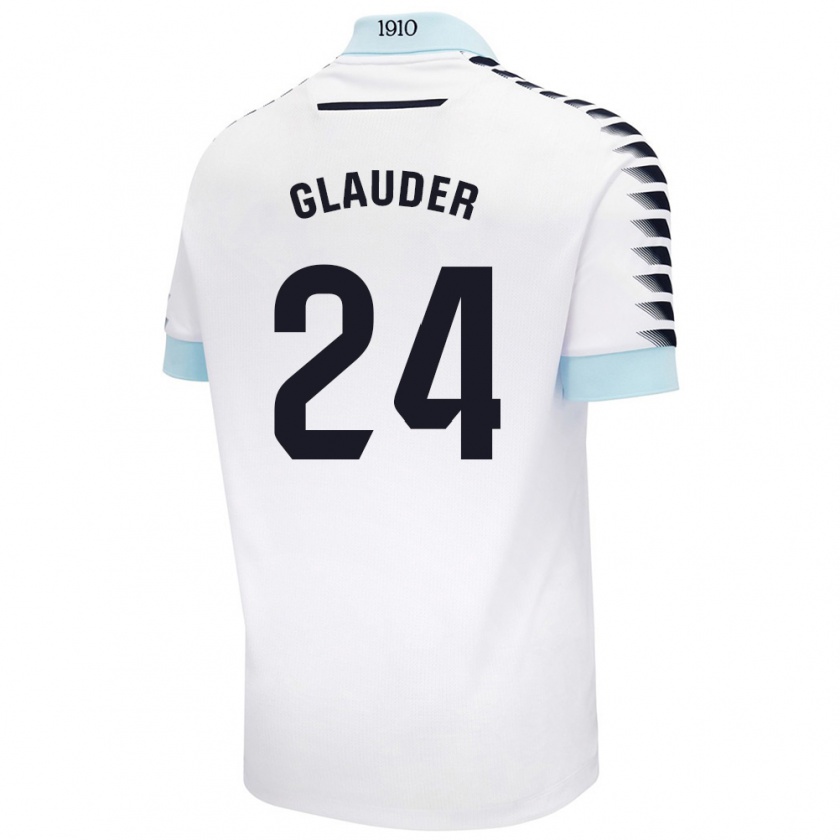 Kandiny Gyermek Cristian Glauder #24 Fehér Kék Idegenbeli Jersey 2024/25 Mez Póló Ing