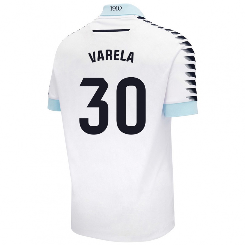 Kandiny Gyermek Brandon Varela #30 Fehér Kék Idegenbeli Jersey 2024/25 Mez Póló Ing