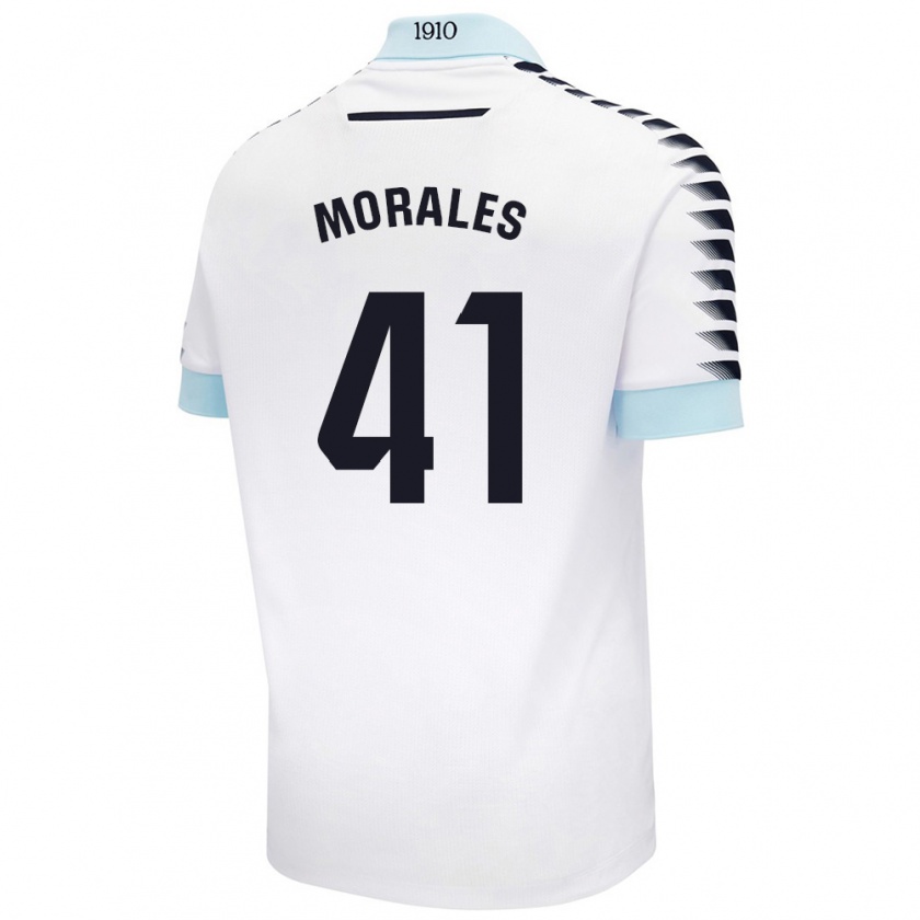 Kandiny Gyermek Luis Morales #41 Fehér Kék Idegenbeli Jersey 2024/25 Mez Póló Ing