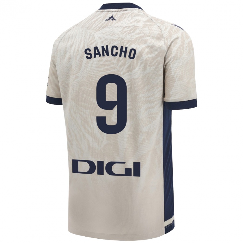 Kandiny Gyermek Dani Sancho #9 Világos Szürke Idegenbeli Jersey 2024/25 Mez Póló Ing