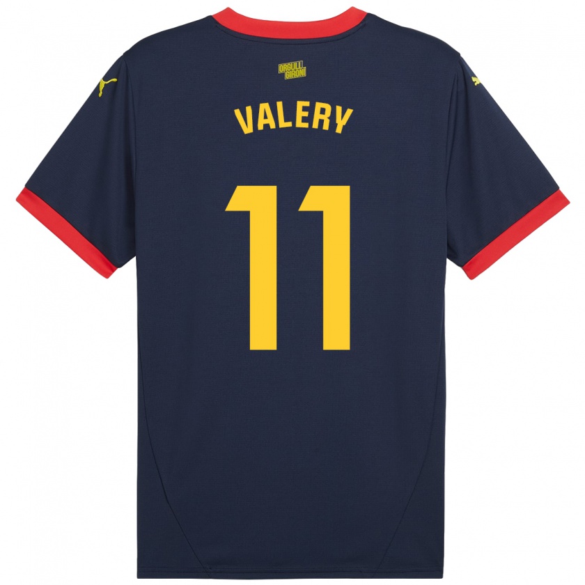 Kandiny Gyermek Valery Fernández #11 Sötétvörös Idegenbeli Jersey 2024/25 Mez Póló Ing