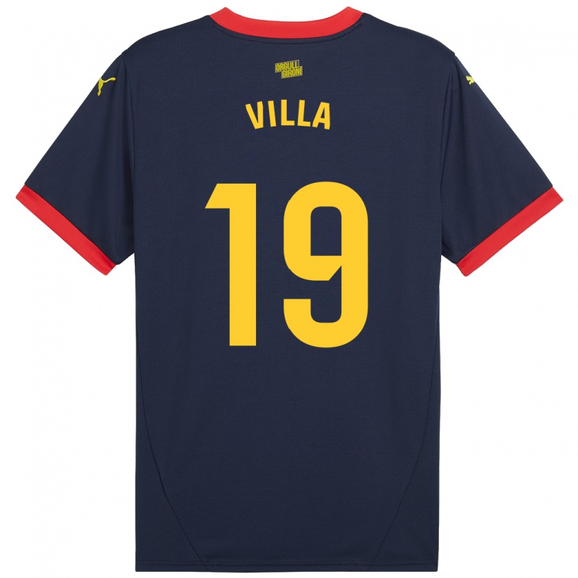 Kandiny Gyermek Toni Villa #19 Sötétvörös Idegenbeli Jersey 2024/25 Mez Póló Ing