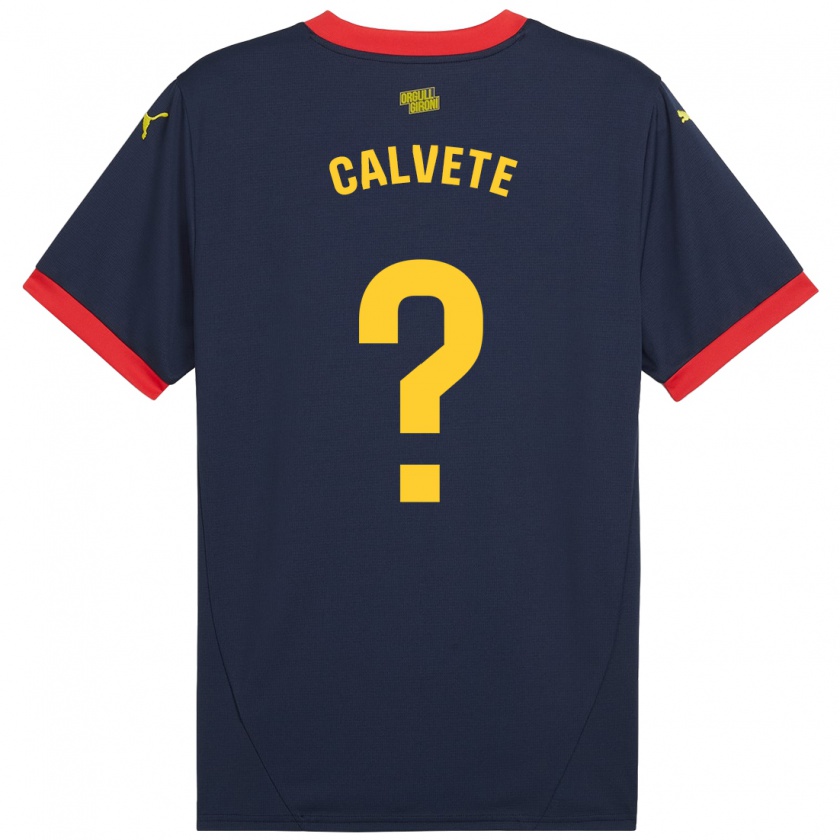 Kandiny Gyermek Pablo Calvete #0 Sötétvörös Idegenbeli Jersey 2024/25 Mez Póló Ing