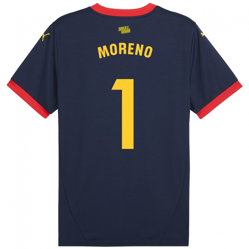 Kandiny Gyermek Gerard Moreno #1 Sötétvörös Idegenbeli Jersey 2024/25 Mez Póló Ing