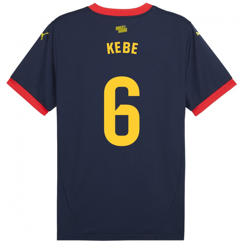 Kandiny Gyermek Ibrahima Kébé #6 Sötétvörös Idegenbeli Jersey 2024/25 Mez Póló Ing