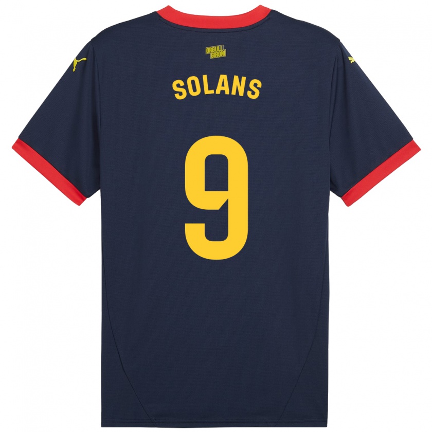 Kandiny Gyermek Sergi Solans #9 Sötétvörös Idegenbeli Jersey 2024/25 Mez Póló Ing