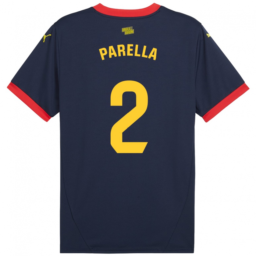 Kandiny Gyermek Virginia Parella #2 Sötétvörös Idegenbeli Jersey 2024/25 Mez Póló Ing