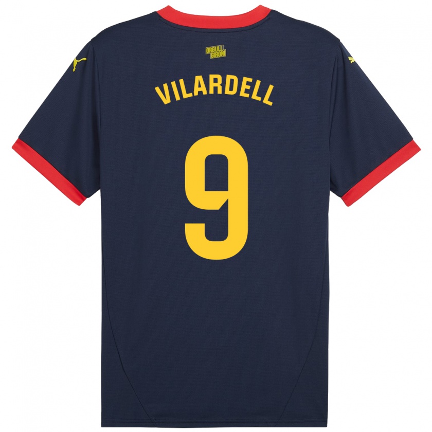 Kandiny Gyermek Júlia Vilardell #9 Sötétvörös Idegenbeli Jersey 2024/25 Mez Póló Ing