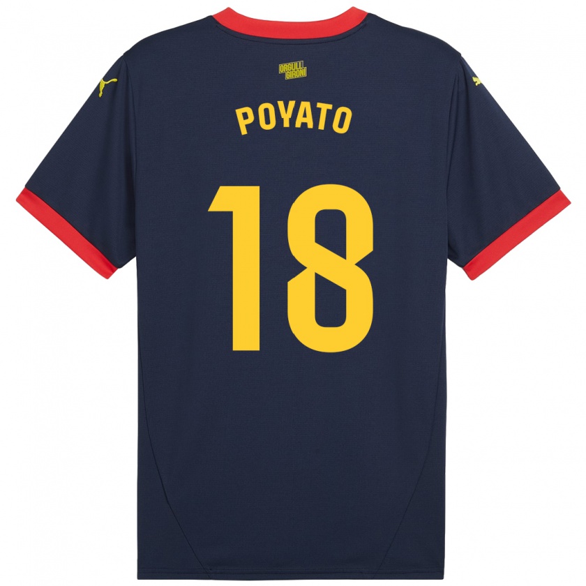 Kandiny Gyermek Marina Poyato #18 Sötétvörös Idegenbeli Jersey 2024/25 Mez Póló Ing