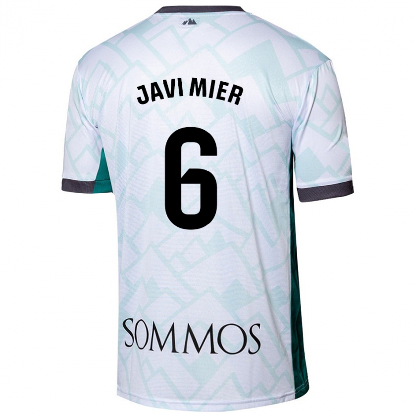 Kandiny Gyermek Javi Mier #6 Fehér Zöld Idegenbeli Jersey 2024/25 Mez Póló Ing