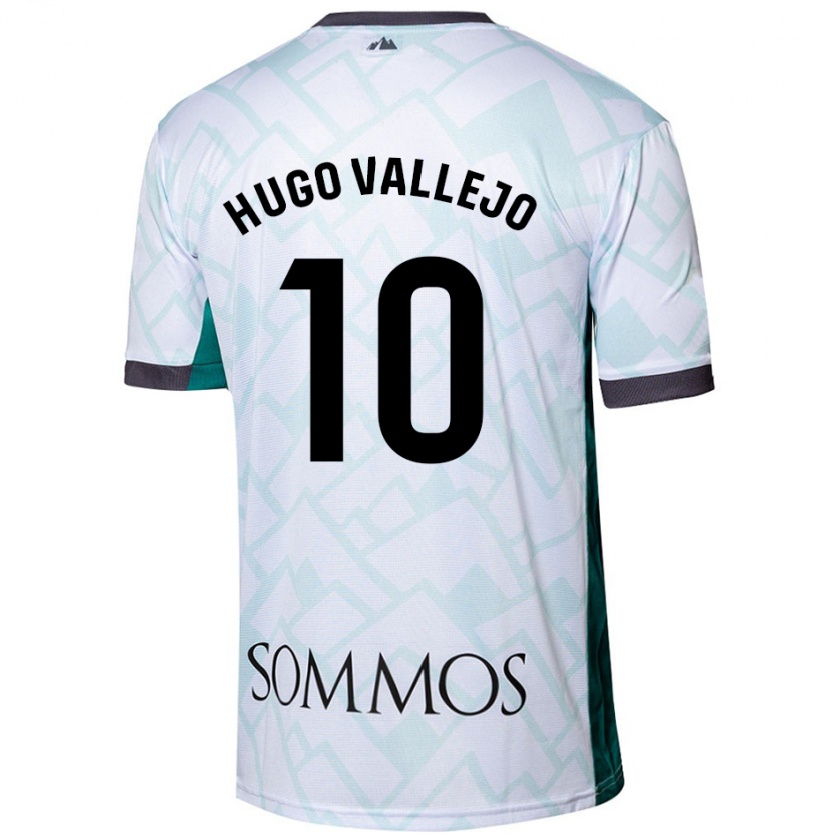 Kandiny Gyermek Hugo Vallejo #10 Fehér Zöld Idegenbeli Jersey 2024/25 Mez Póló Ing