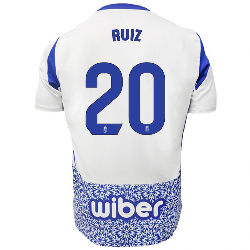 Kandiny Gyermek Sergio Ruiz #20 Fehér Kék Idegenbeli Jersey 2024/25 Mez Póló Ing